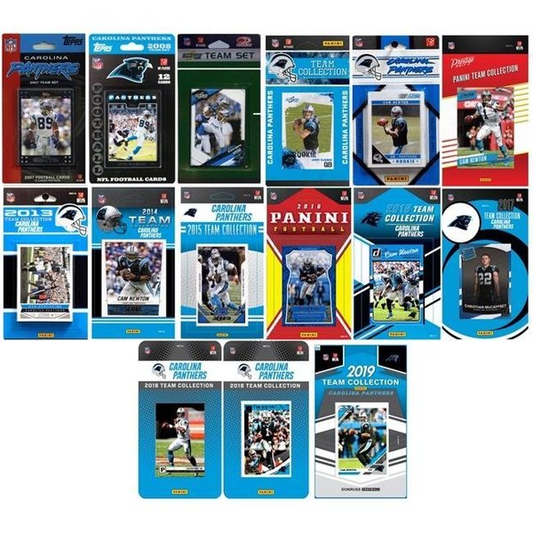 Williams & Son Saw & Supply C&I Collectables PANTHERS1519TS NFL Carolina Panthers 15 Different Licensed Trading Card Team Set PANTHERS1519TS